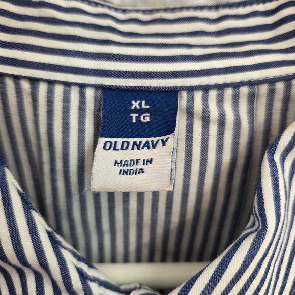 ⭐️Old Navy Blue And White Striped Shirt Dress With Pockets XL - Picture 3 of 4